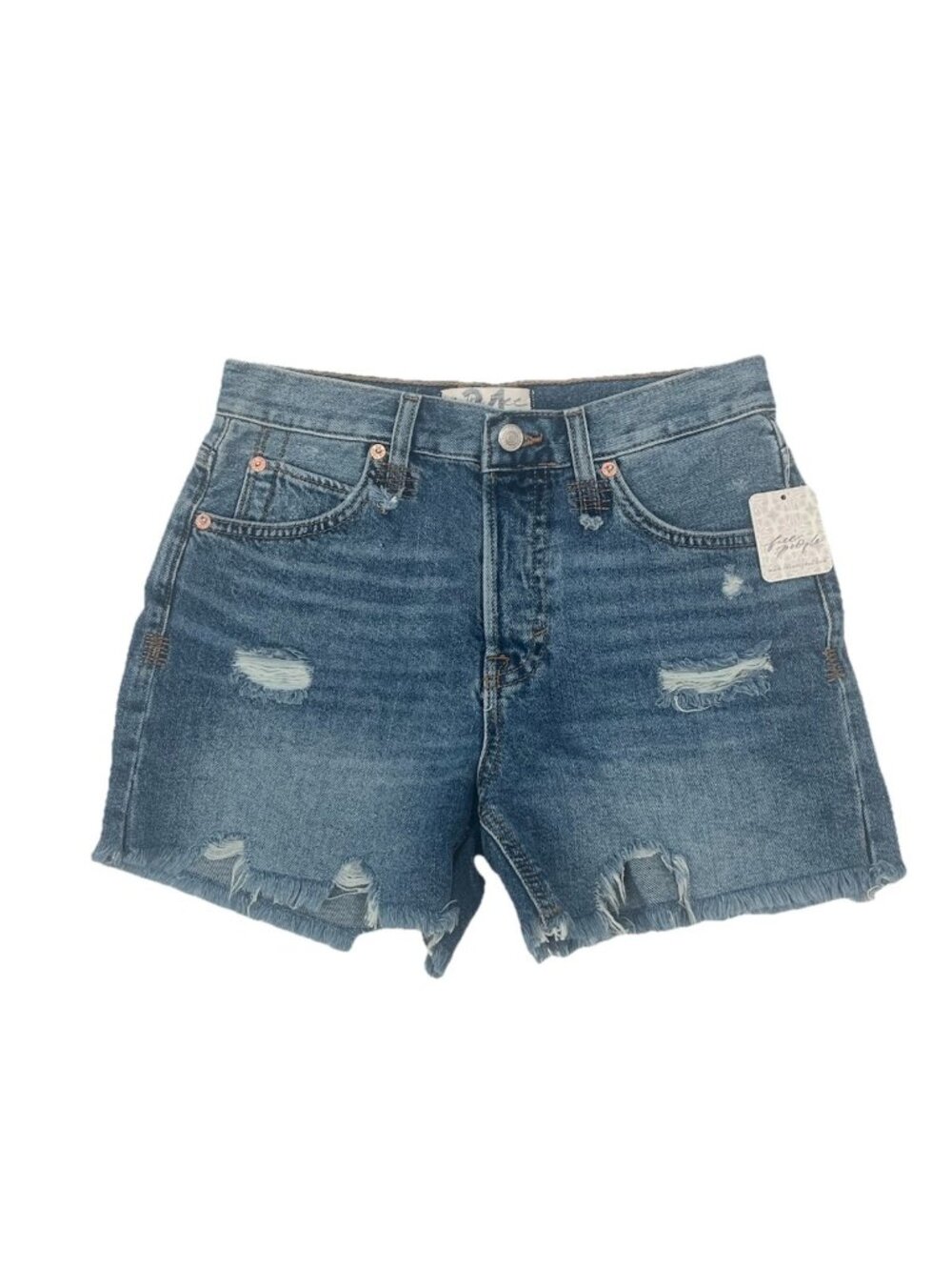 We The Free Denim Cut Off Shorts Distressed Boho Chic Summer Style Sz 24 NWT